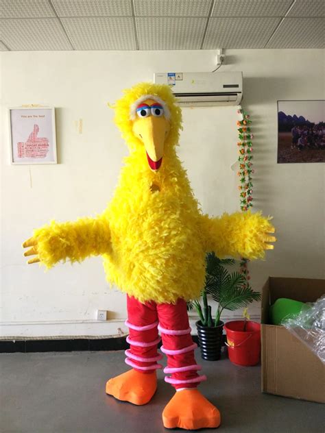 ohlees real actual picture Sesame Street yellow big bird Mascot Costume christmas halloween ...