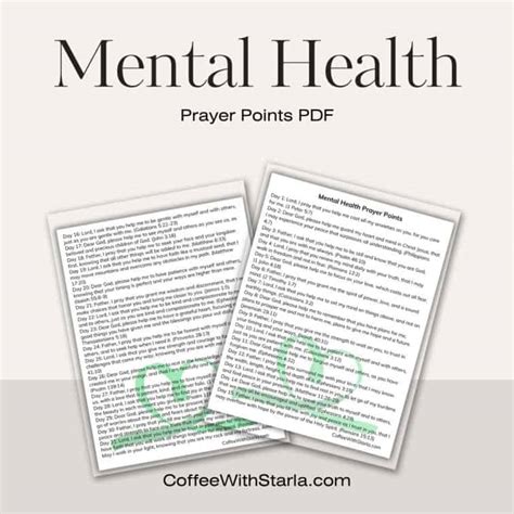 Mental Health Prayer + Prayer Points PDF - Coffee With Starla