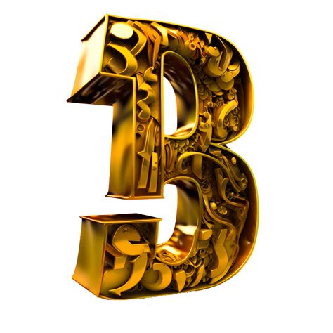 3d golden letter B luxury gold alphabet 22506286 PNG