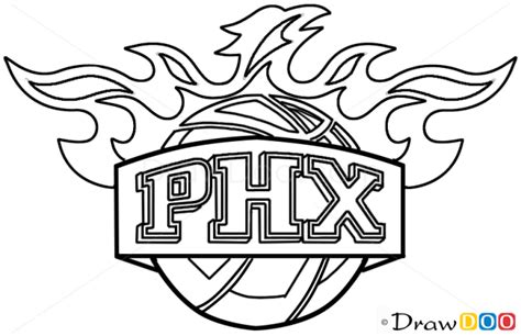 How to Draw Phoenix Suns, Basketball Logos