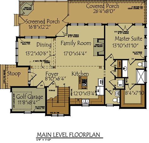 Small Lake Cottage Floor Plan | Max Fulbright Designs