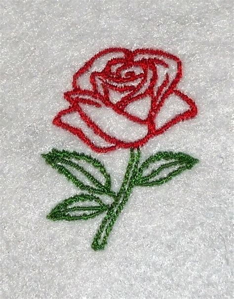 Rose Outline Embroidery File Many sizes and file types