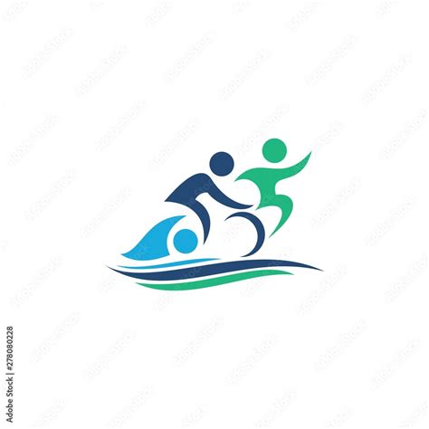 Triathlon logo design vector illustration Stock Vector | Adobe Stock