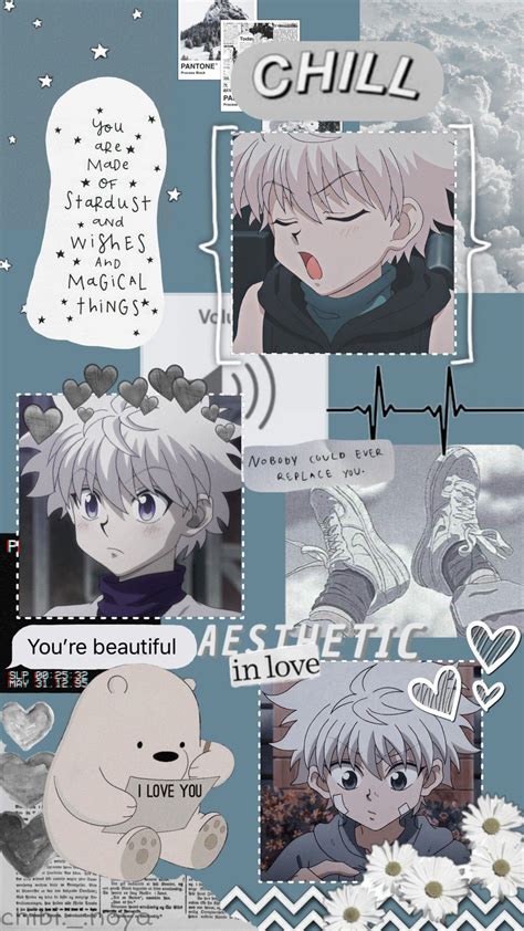 Killua Aesthetic Wallpaper Collage