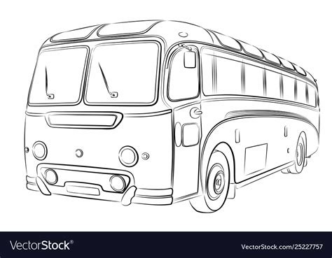 Sketch big old bus Royalty Free Vector Image - VectorStock