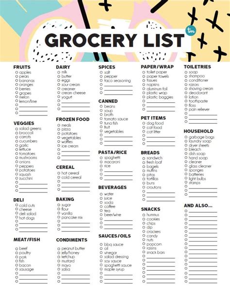 Printable Grocery List - Today’s Mama - Parenting Tips, Family Travel ...