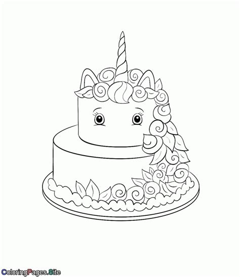 Unicorn Cake Coloring Pages - Coloring Home