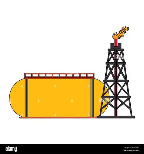 oil refinery gas factory cartoon Stock Vector Image & Art - Alamy