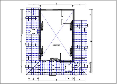 Existing flat roof plan view detail dwg file - Cadbull