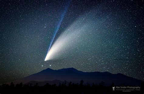 NEOWISE Seen above the San Francisco Peaks north of Flagstaff, AZ. Credit: Abe Snider