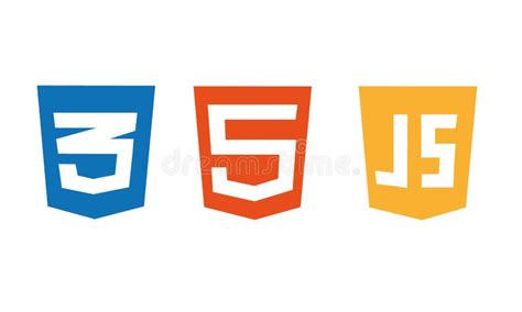 HTML5 CSS3 JS Icon Set. Web Development Logo Icon Set of Html, Css and ...