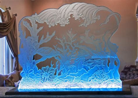 Decorative Glass Panels - LED illuminated Etched Glass Art