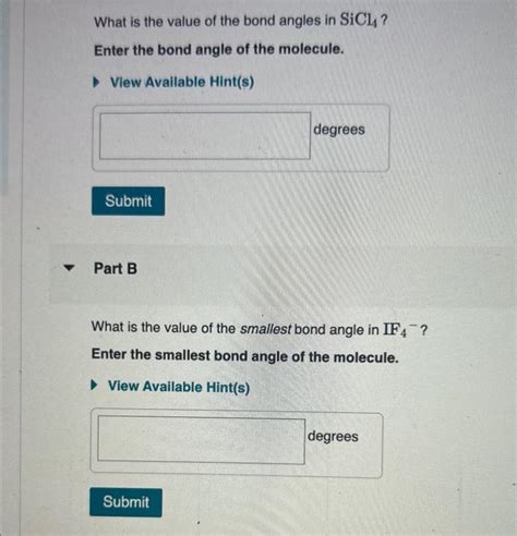 Solved What is the value of the bond angles in SiCl4 ? Enter | Chegg.com