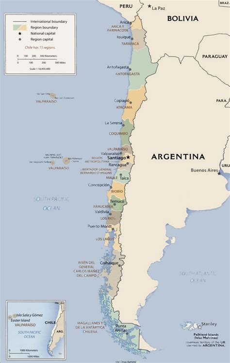 Chile political map