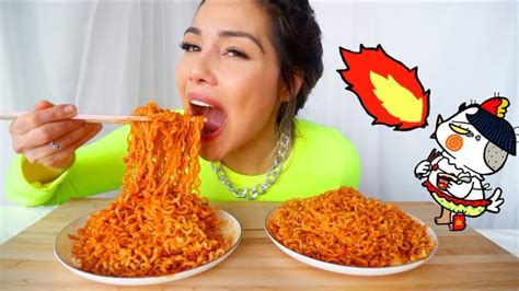 NEW NUCLEAR FIRE NOODLE CHALLENGE 먹방 MUKBANG 10,000 SCOVILLE | Mukbang, Food, Noodles