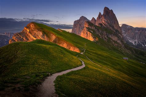 Sunset at Seceda, Dolomites, Italy