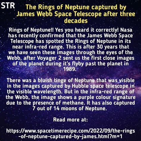 This is after 3 decades since Voyager 2 sent the images of Neptune during it's flyby. James Webb ...