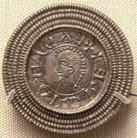 Anglo-Saxons - Silver brooch imitating a coin of Edward the Elder, c. 920, found in Rome, Italy ...