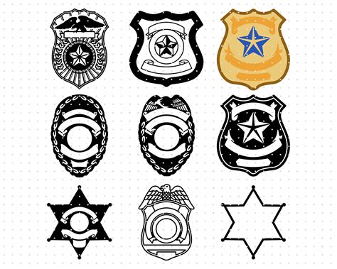 Police Officer Badge Svg Dxf Eps Png Clipart as Cut File - Etsy