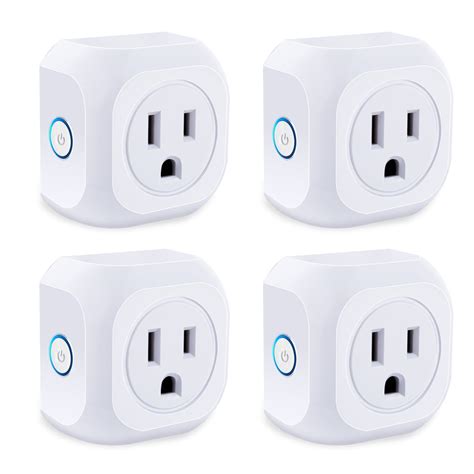 Smart Plug 4 Pack Wifi Enabled Mini Outlets Smart Socket, Compatible with Google Assistant, No ...