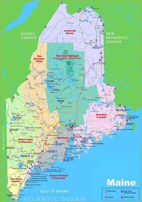 Maine tourist map - Ontheworldmap.com