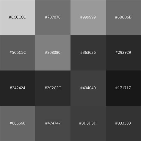 Shades Of Gray Color With Names Hex Rgb Cmyk Codes Color | The Best Porn Website