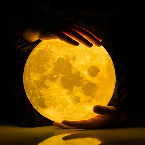 Extra Large!!! GPJOY 3D Moon Lamp Rechargeable Lunar Night Light Dimmable... | eBay