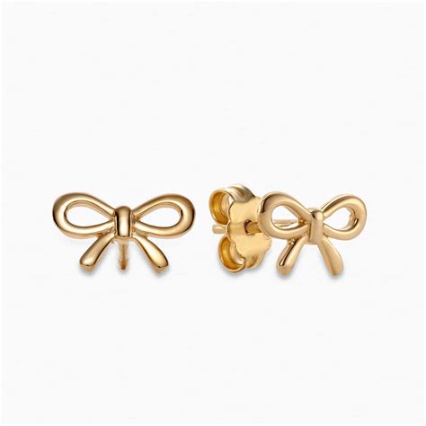 18ct yellow gold bow stud earrings | Cerrone Jewellers