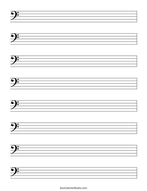 Blank Music Sheet Bass Clef - Free Printable Templates