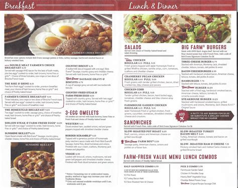 bob evans breakfast menu