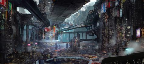 science fiction, futuristic, futuristic city, artwork, cityscape | 2414x1080 Wallpaper ...