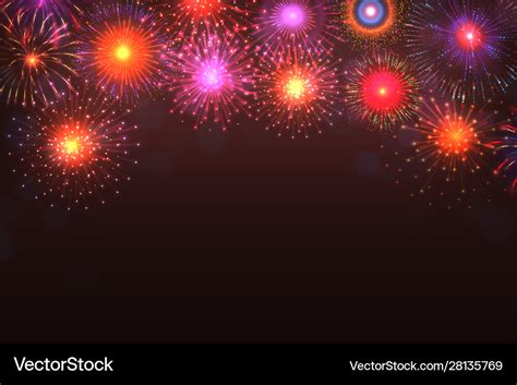 Fireworks background colorful explosion Royalty Free Vector