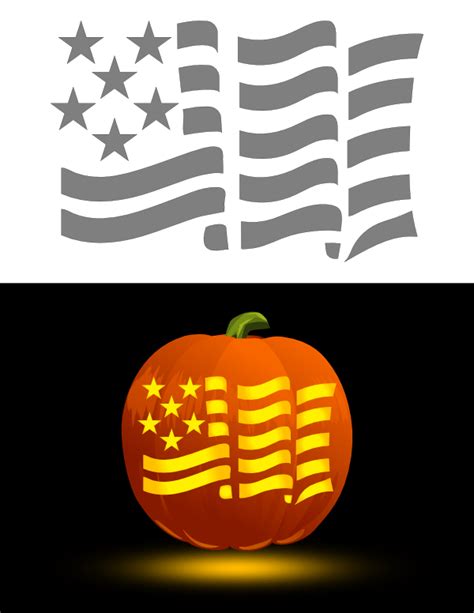 American Flag Pumpkin Stencil