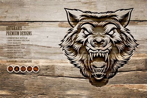 Angry Wolf Face Tattoo