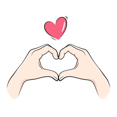 Finger heart, love hand sign vector drawing 12673598 Vector Art at Vecteezy