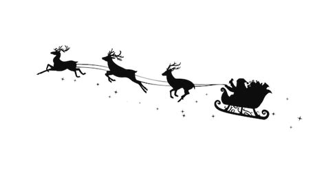 Premium Vector | Santa's sleigh silhouette. reindeers and santa with gifts and presents