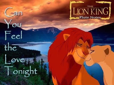 Can You Feel the Love Tonight - Lion King OST | Lyrics & Notes for Lyre, Violin, Recorder, Flute ...