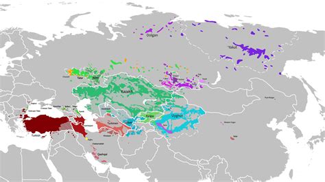 Map of turkic languages spoken in euroasia : r/MapPorn