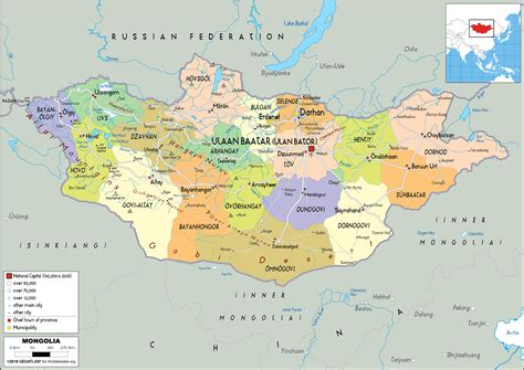 Large size Political Map of Mongolia - Worldometer