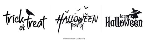 Happy Halloween Party Titles Set Logo Stock Vector (Royalty Free) 2208067345 | Shutterstock