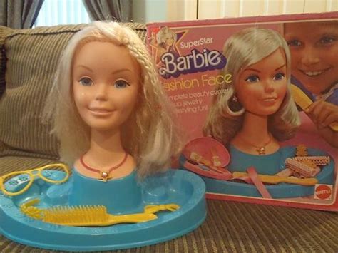 Barbie styling head ~ Superstar Barbie Fashion Face 1970s. I had one of these and I think it ...