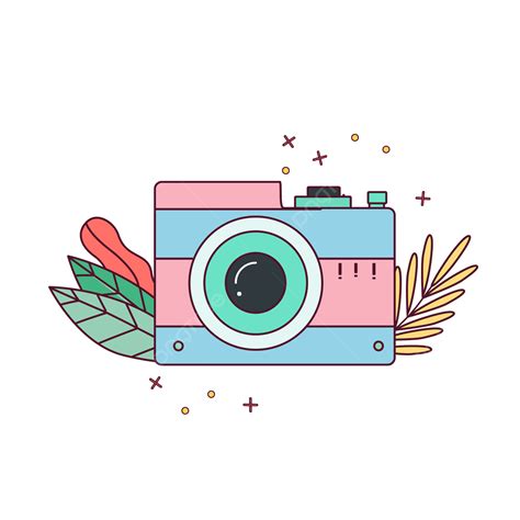 Cute Camera PNG Image, Cartoon Cute Color Camera Icon Flower Single Antique Sticker Cute Camera ...