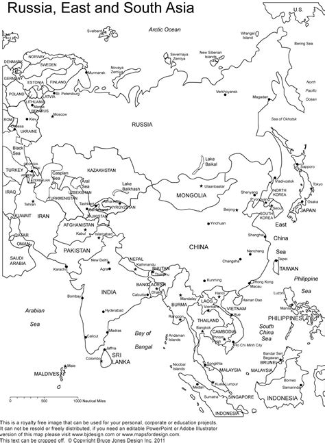 printable outline maps of Asia for kids | Asia Outline, Printable Map ...