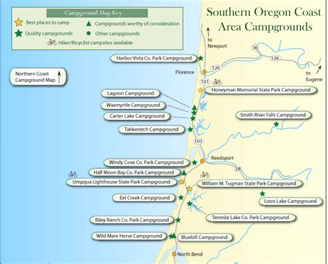 Map Of Oregon Coast Campgrounds | Tour Map