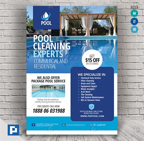 Swimming Pool Cleaning Flyer - PSDPixel