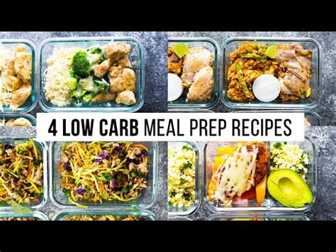 4 LOW CARB meal prep recipes - Fittrainme