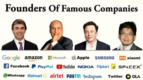 Founders Of Famous Companies | Company Founders - YouTube