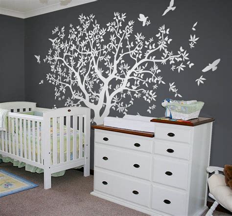 Large Tree Wall Decal White Tree Wall Decal Wall Mural Stickers Wall Decals Decor Nursery Tree ...