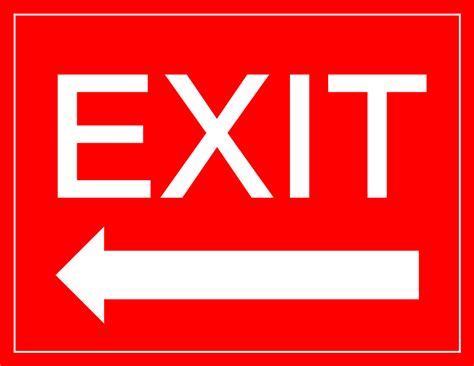 Exit Sign arrow left | Templates at allbusinesstemplates.com