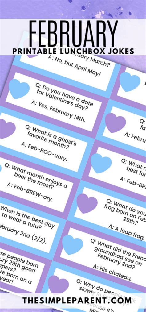 February Jokes for Kids (FREE Printable Lunch Box Jokes)